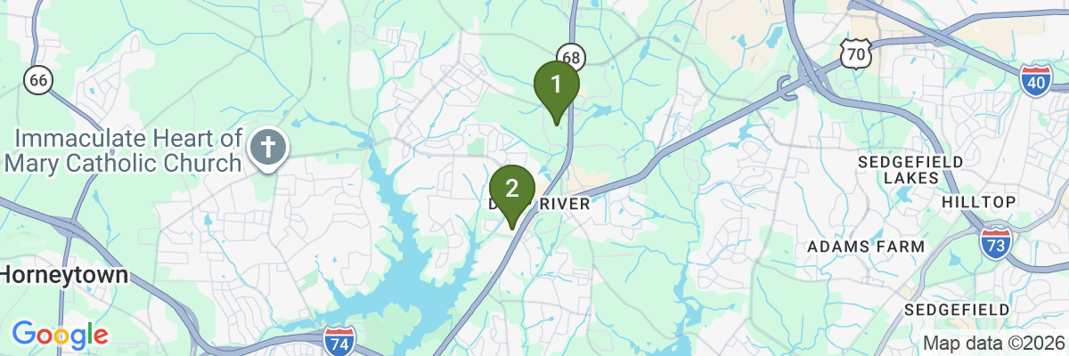 Map showing facility locations
