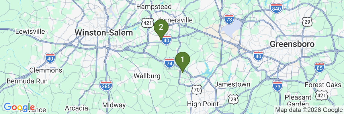 Map showing facility locations